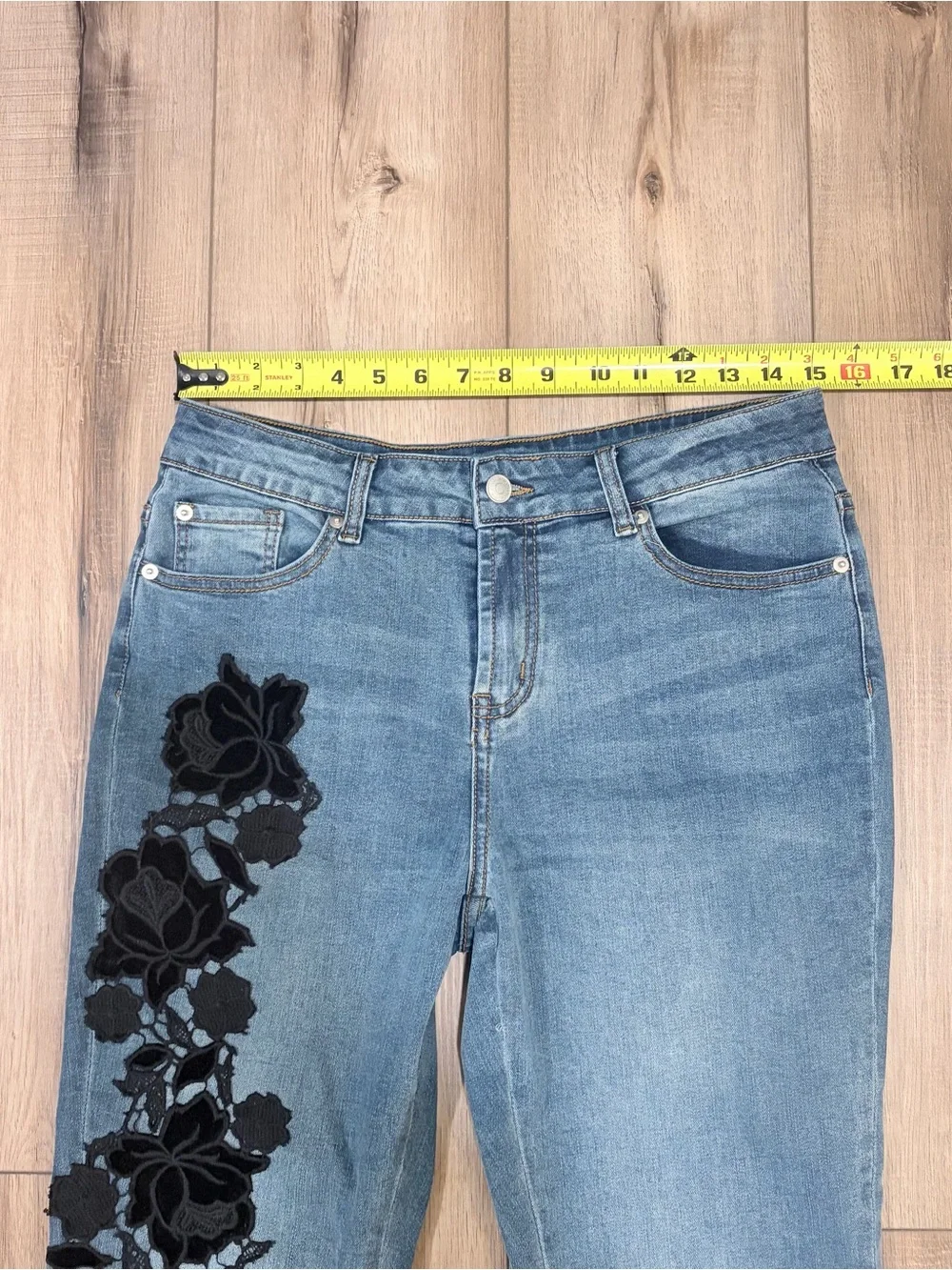 Boston Proper Floral Embroidered Skinny Jeans Cottagecore Boho Chic 10 Mobwife